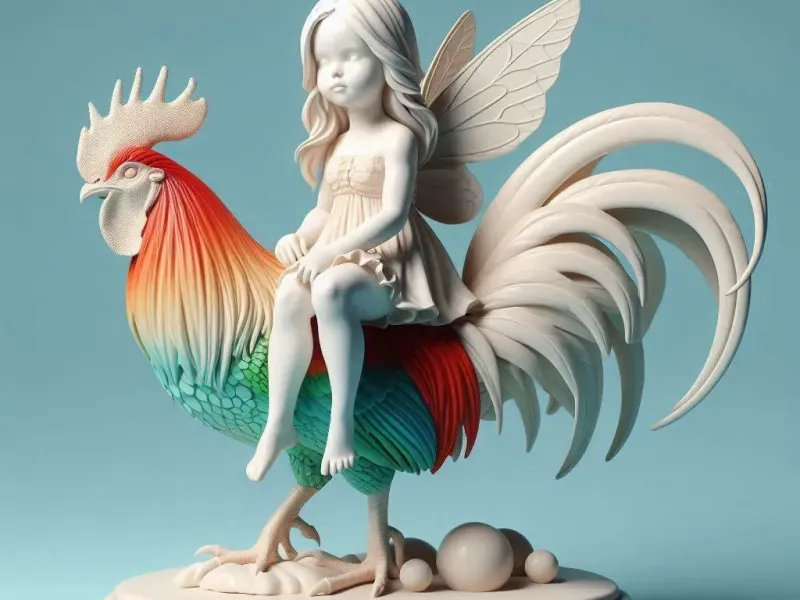 2961  Fairy Rider  COLOR 3D-Printed  Statue of Fair