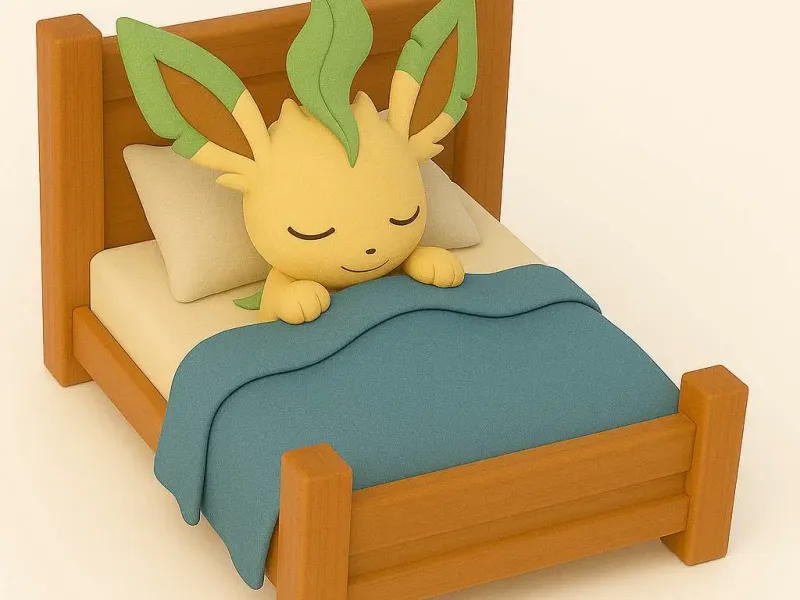 pokemon leafeon bed time