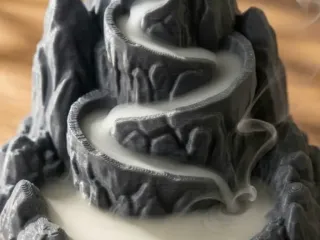 Zen Mountain Waterfall Incense Burner 3D