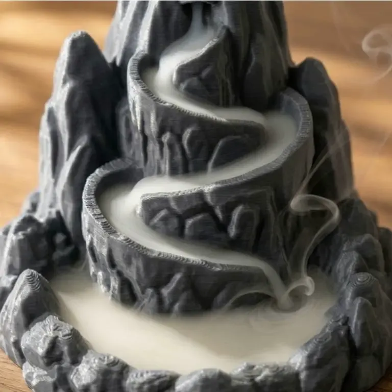 Zen Mountain Waterfall Incense Burner 3D