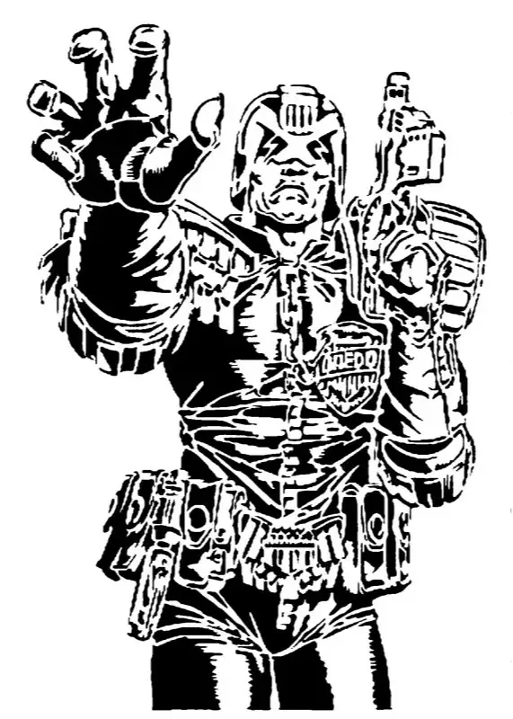 Judge Dredd stencil 4