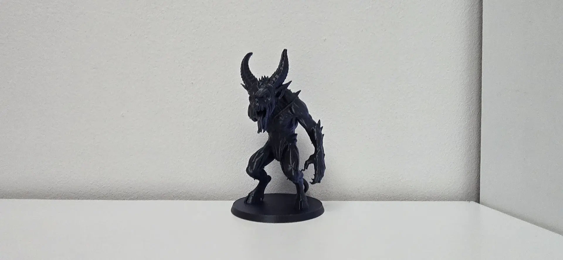 Snarling Horned Demon with Tongue Christmas Figure