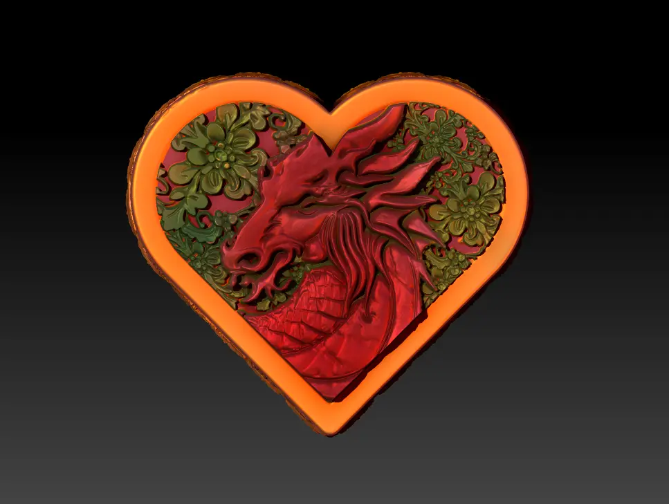 VALENTINES DAY HEART DRAGON GIFT BOX