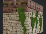 Mauer aus Backstein und ranken-1