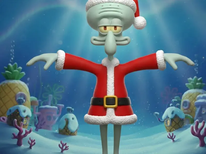 Calamardo, bob esponja, navidad