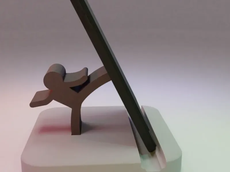 Garçon donnant un coup de pied au support du téléphone