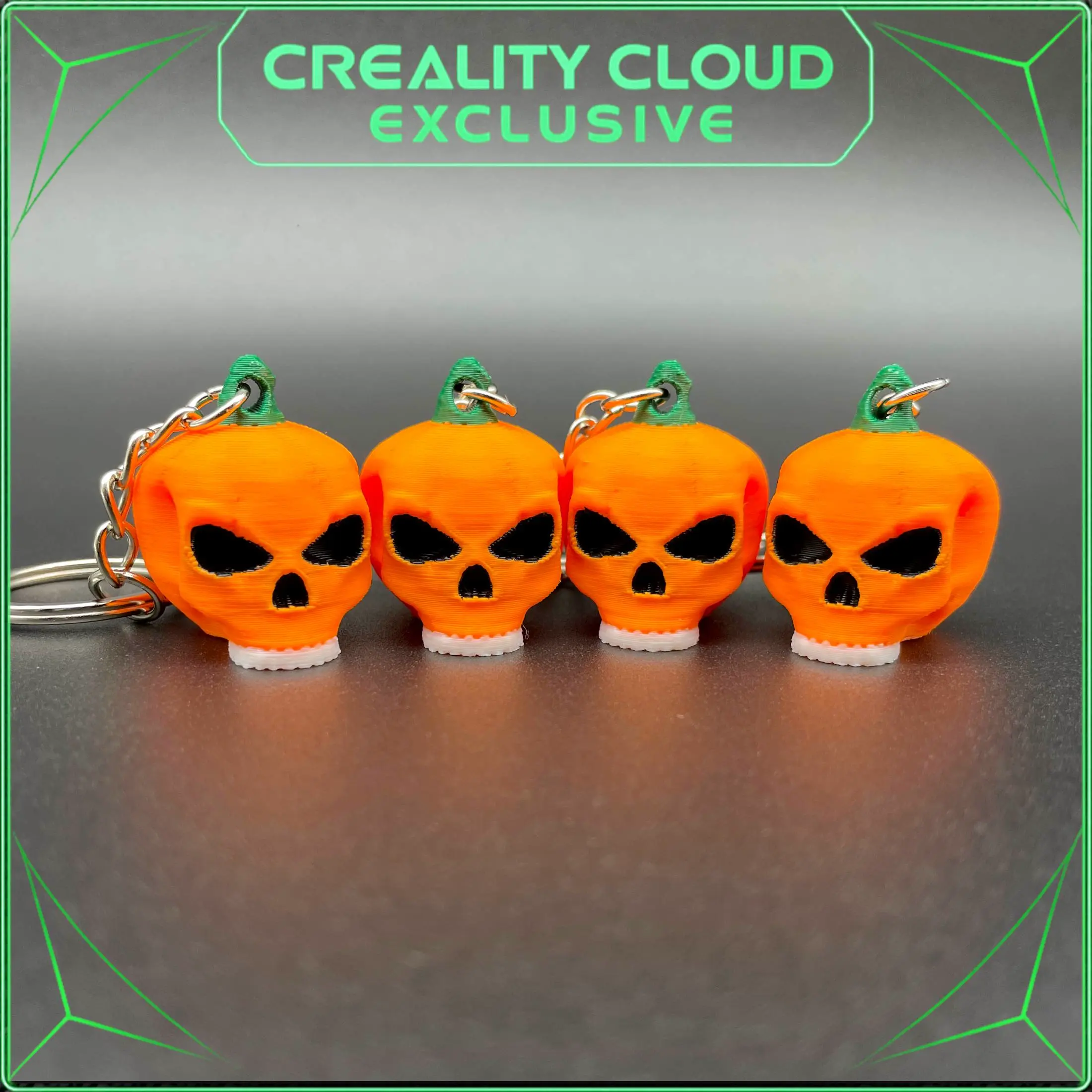 Pumpkin Skull Keychain - Multicolor - No Supports