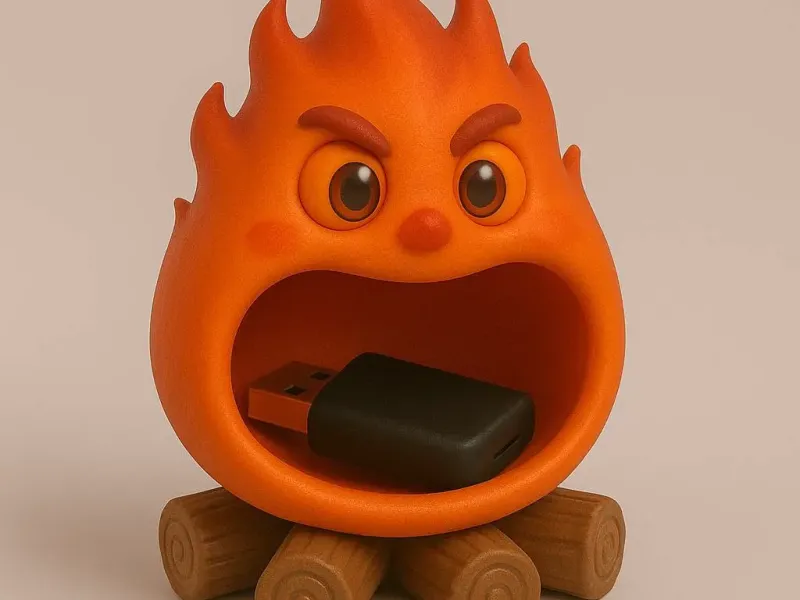 Fiery Flame Desk Organizer