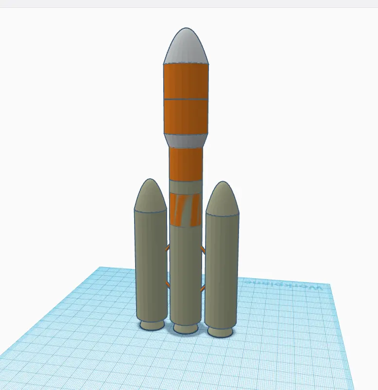 Vehicles & Machinery STL Download - Rocket (with stages and boosters)by ...