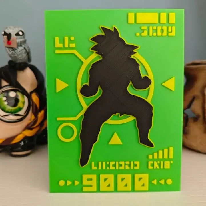 Tarjeta Scouter “Over 9000” – Decoración Saiyan