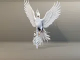 White Phoenix with Orb 3D Model-6