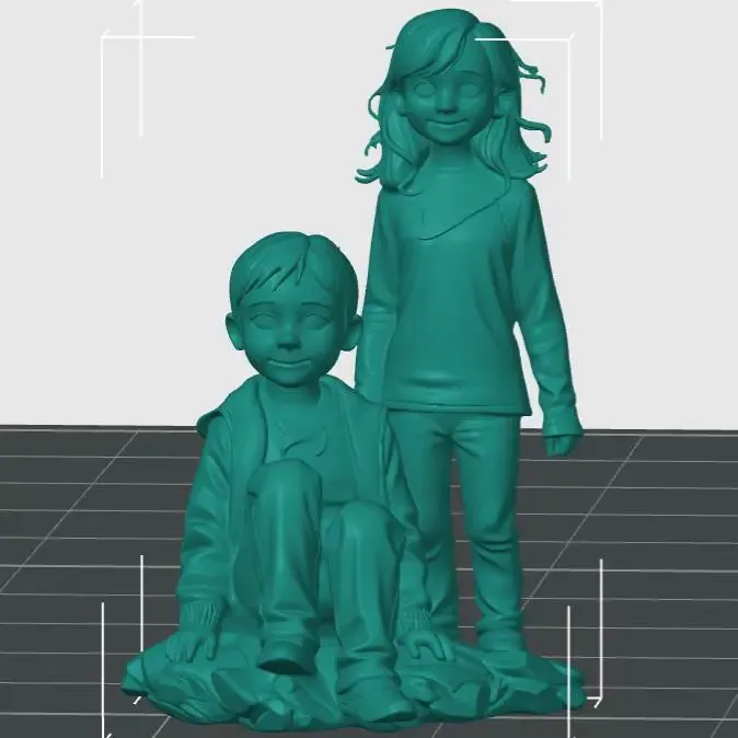 niños sobre roca