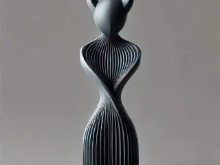 Minimalist Horned Abstract Sculpture