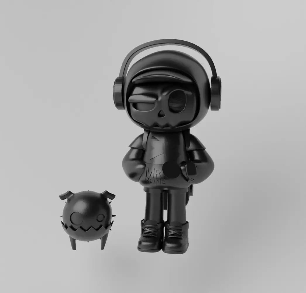 Mr. Bone Skate x Pupu Aliens Art Toy Fan Art