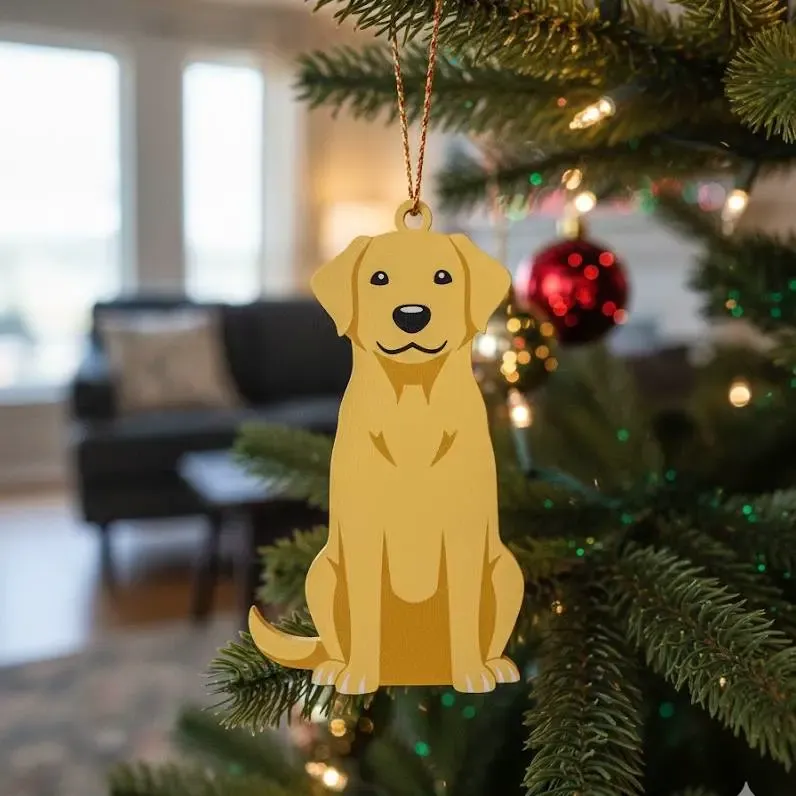 Labrador Dog Ornament - Keychain - Double sided