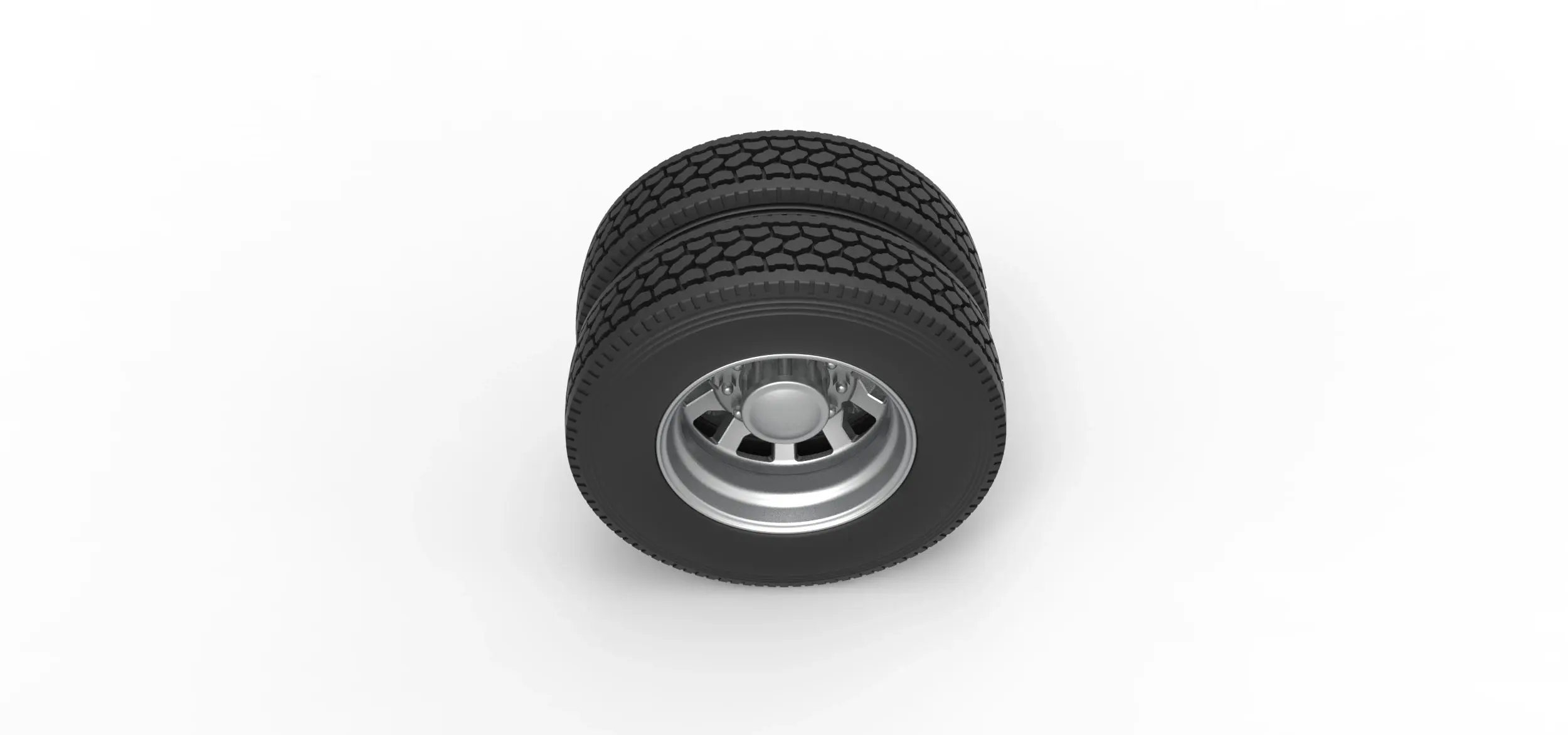 Rear custom wheel of semi truck V18 Scale 1:25