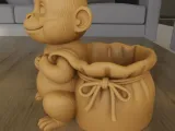 Monkey Planter STL Cute Container 3D Print Model-1