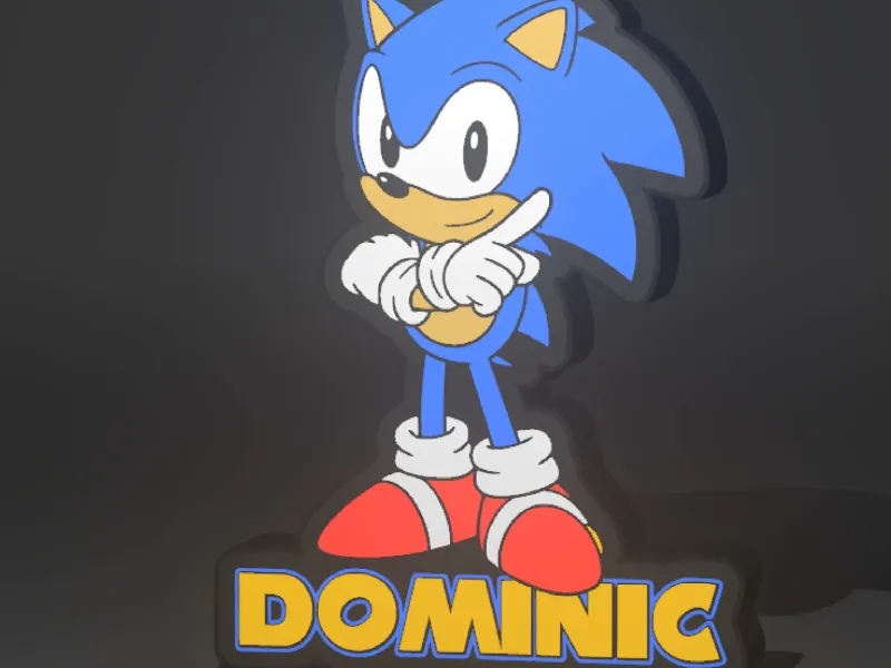 Lightbox Sonic with Name "Dominic"