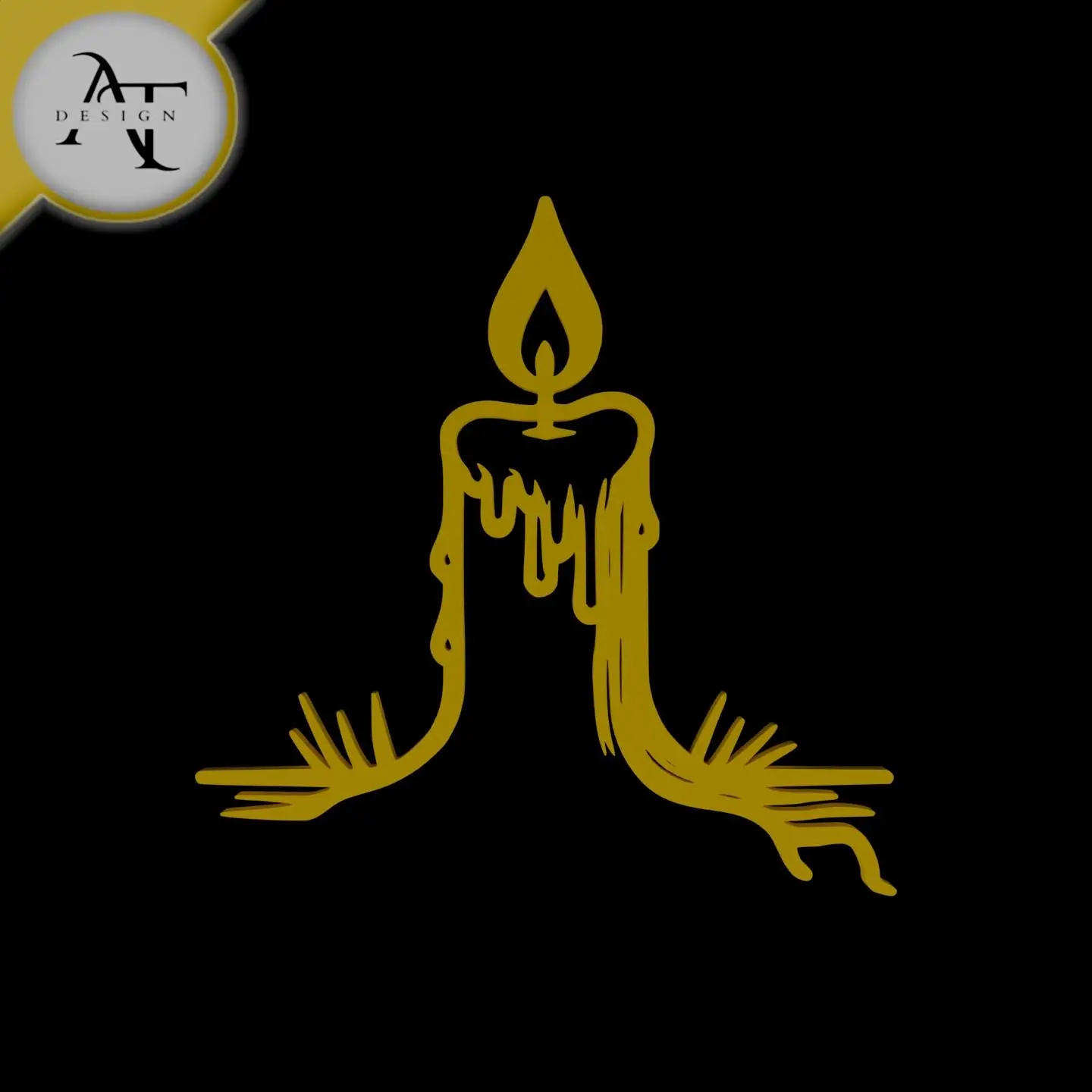 Candle - Silhouette - 2D Wall Art Decor