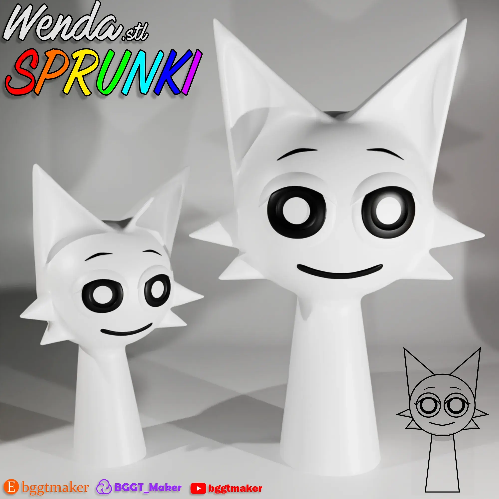 WENDA SPRUNKI INCREDIBOX WHITE | Sprunki 3D Model Fan Art