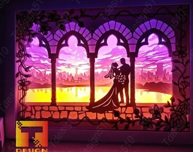 The Wedding in the Castle light box (shadow box)