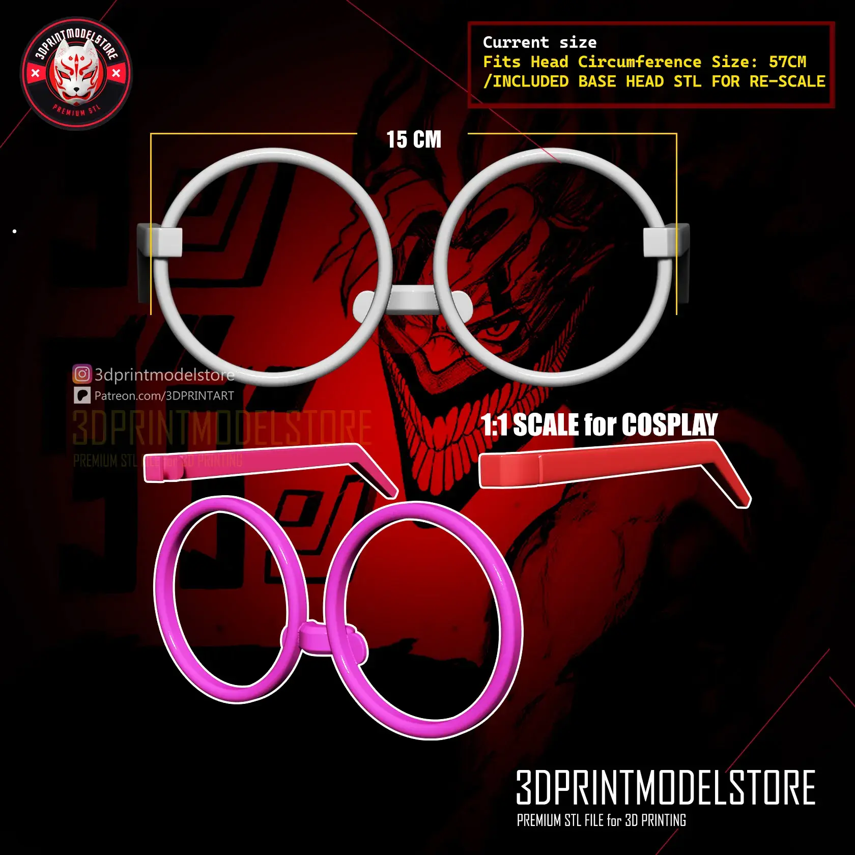 Dandadan Okarun Mask - Okarun Glasses Cosplay Anime FREE STL