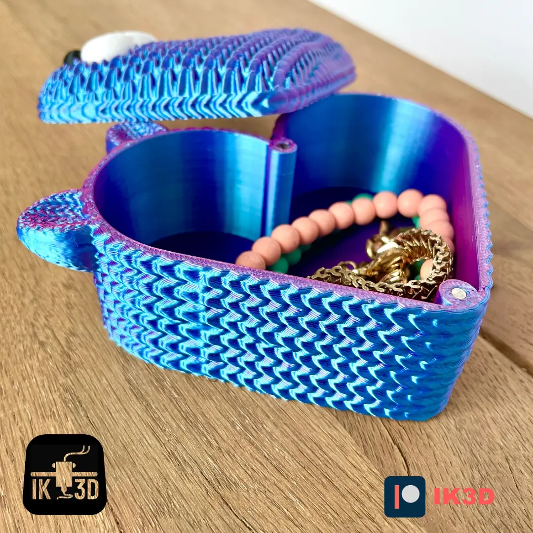 KNITTED HEART KITTEN JEWELRY BOX / MULTI PARTS
