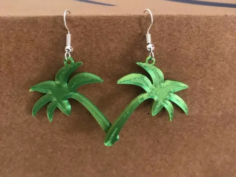 Earring palm tree pendant