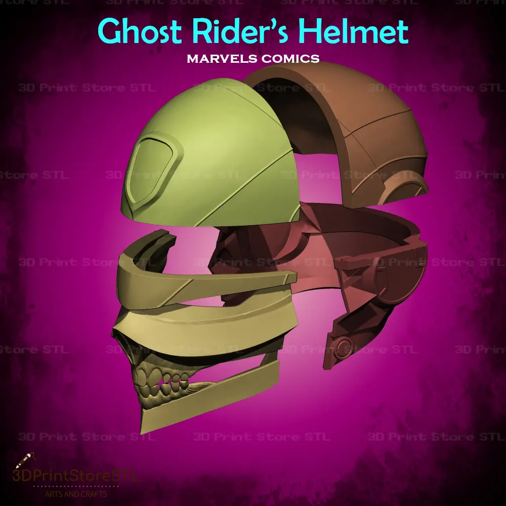 Ghost Rider Helmet Cosplay Marvels Midnight Suns - STL File