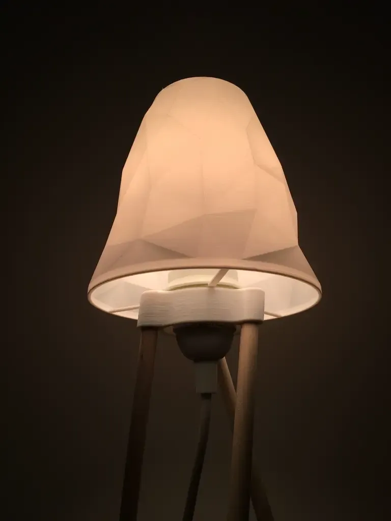 Dowel Lamp with low poly shade!