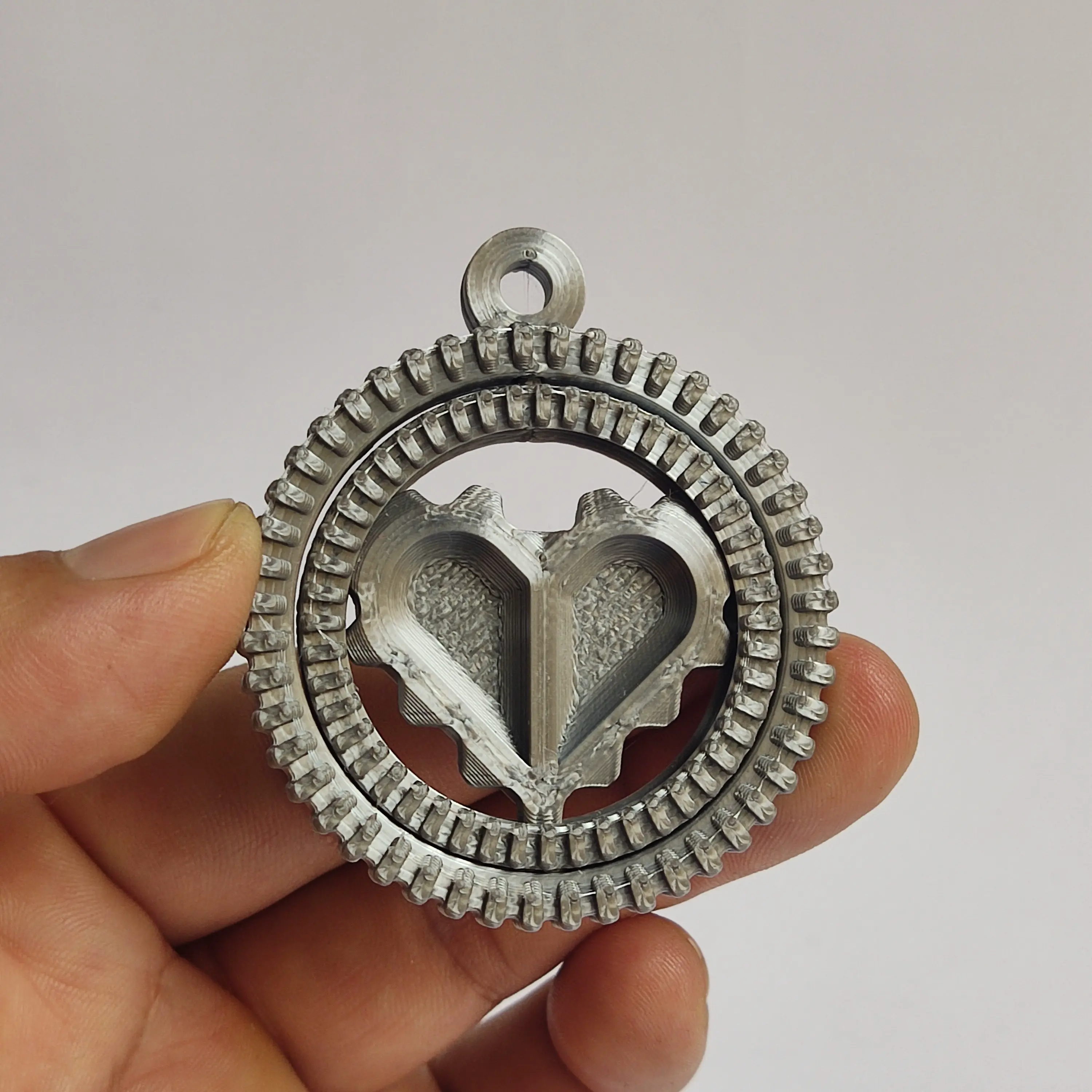 mechanical heart keychain