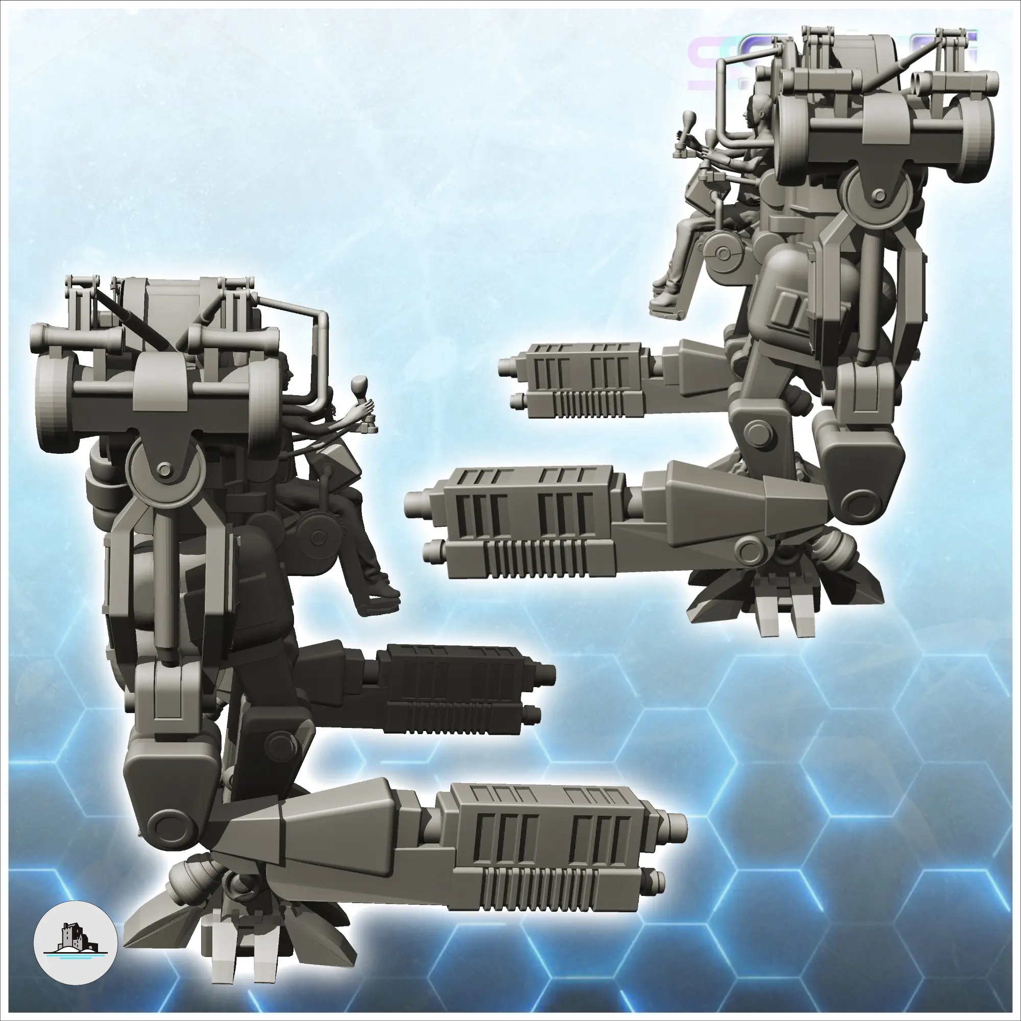 Isarus combat robot (1) - miniatures warhammer mini RPG scen