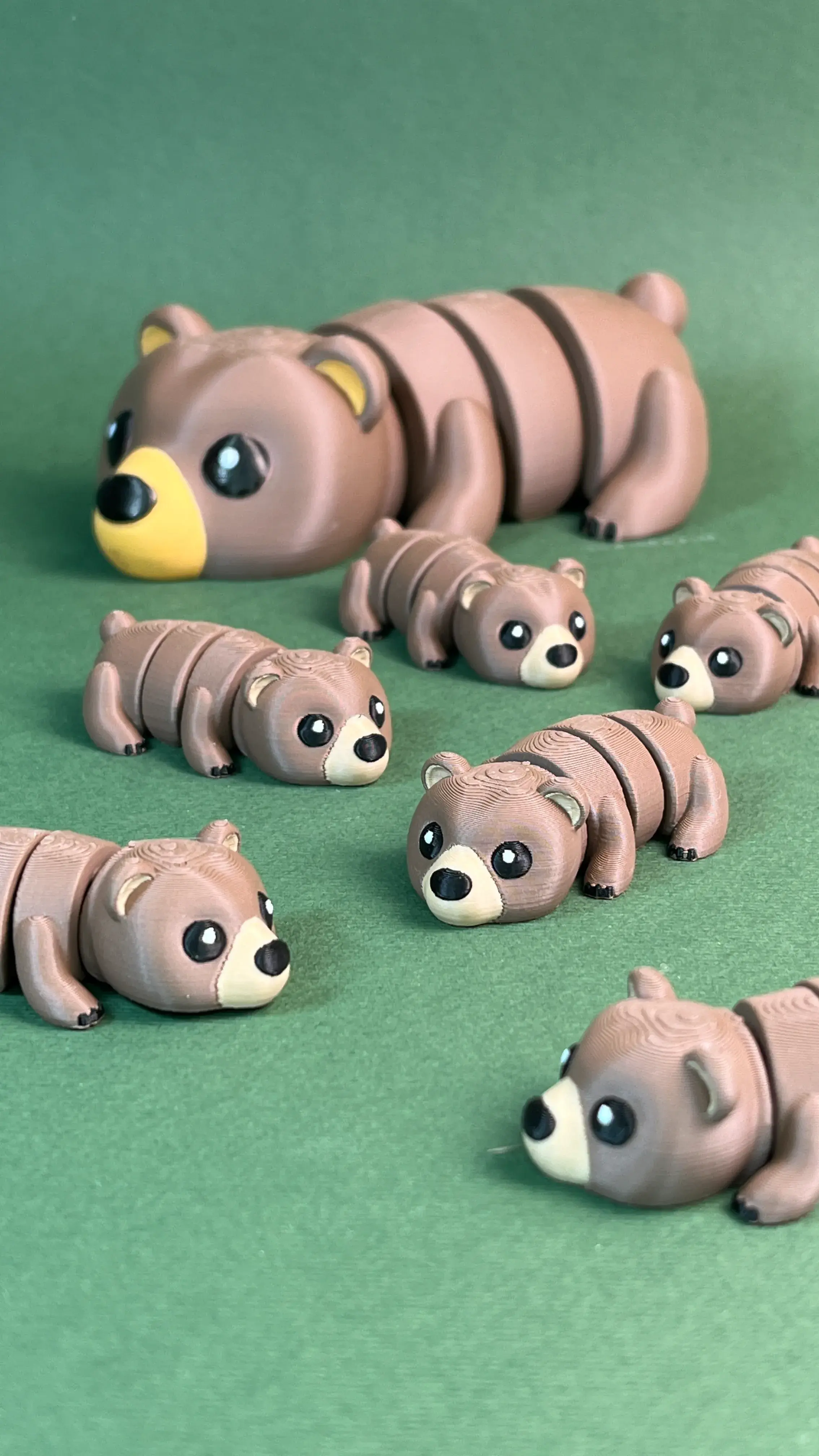 Cute Flexi Bear Grizzly (Toy, Keychain & Magnet)