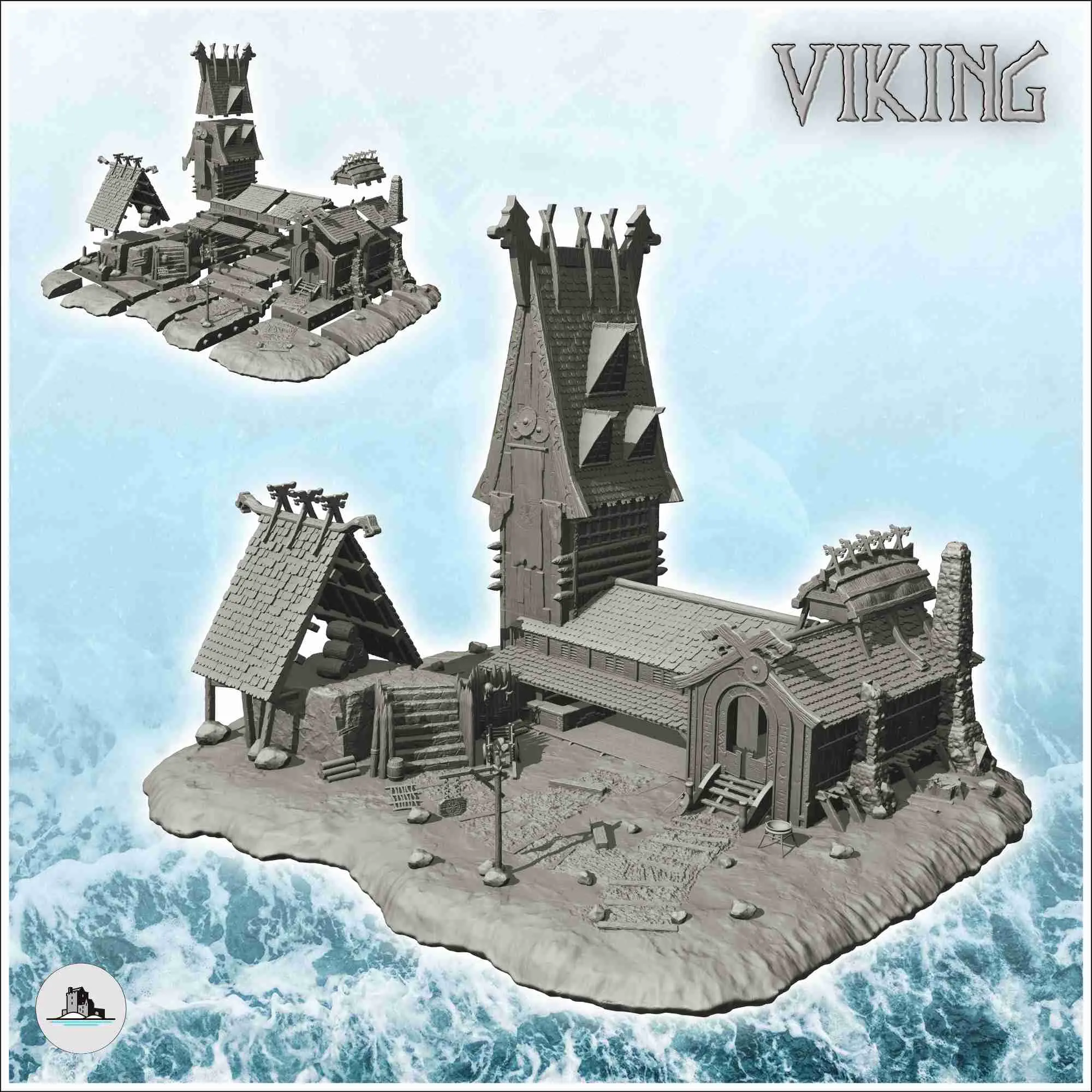 Viking buildings pack No. 2 - scenery medieval miniatures wa