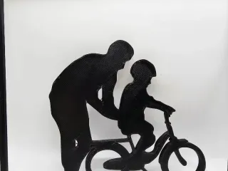 Wall Art - Father with Son on bike for first time