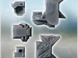 Set of five modern bunkers with anti-aircraft fortifications-4