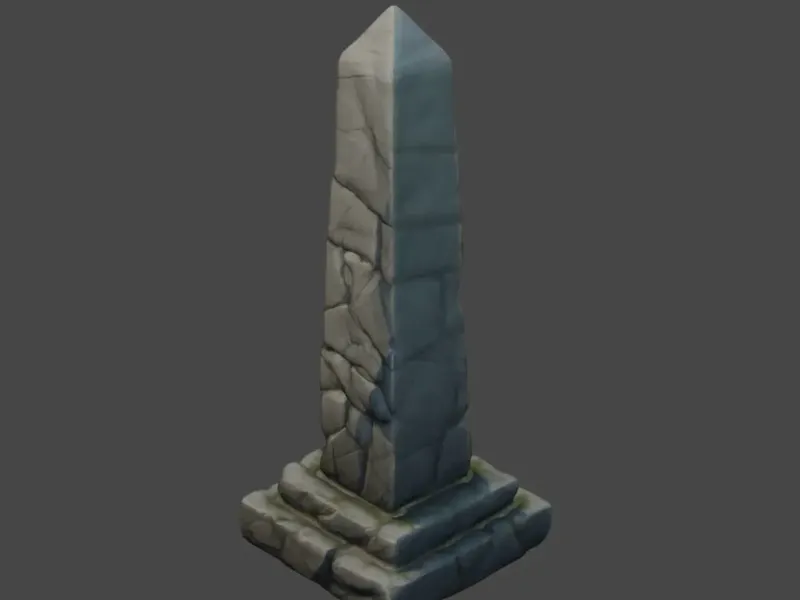 Low poly stone obelisk D&D tabletop miniature