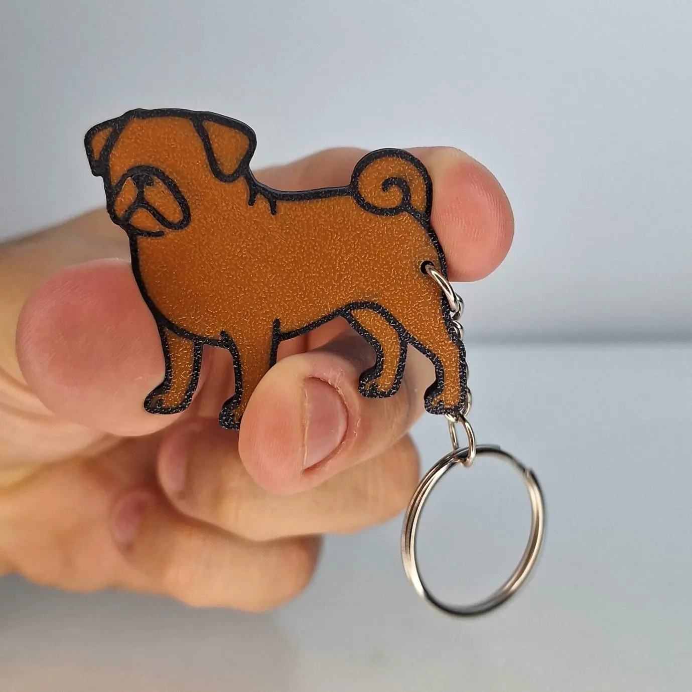 Pug dog keychain