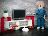 Modern TV Stand & TV Desk - Miniature Dollhouse Furniture-5