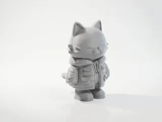 Cute Cat Figurine Chibi Character 3D Printable
