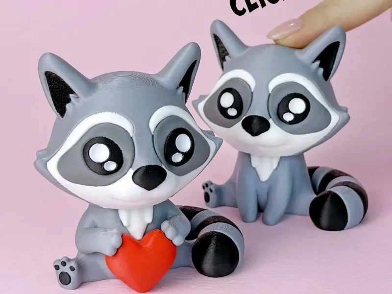 Cute Raccoon Clicker 🦝❤️, with Heart and w/o Heart! Fun