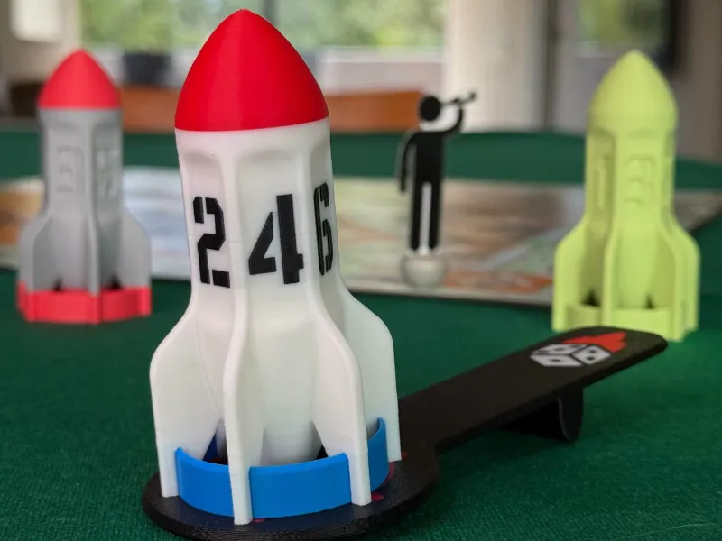 DICE ROCKET | 6-SIDED ROCKET-SHAPED DICE