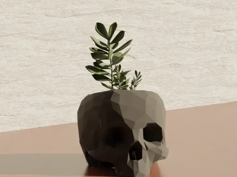 Skull Low Poly - Pot Plant/Pen Holder