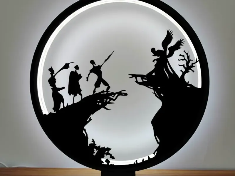 ⚡🪄 Deathly Hallows Ring Lamp Wall Art