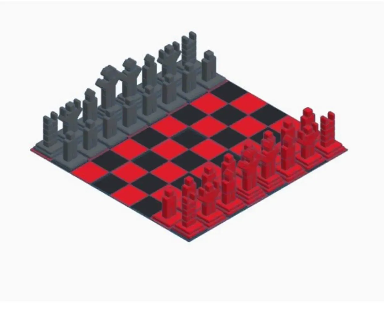 Block Man Chess Set