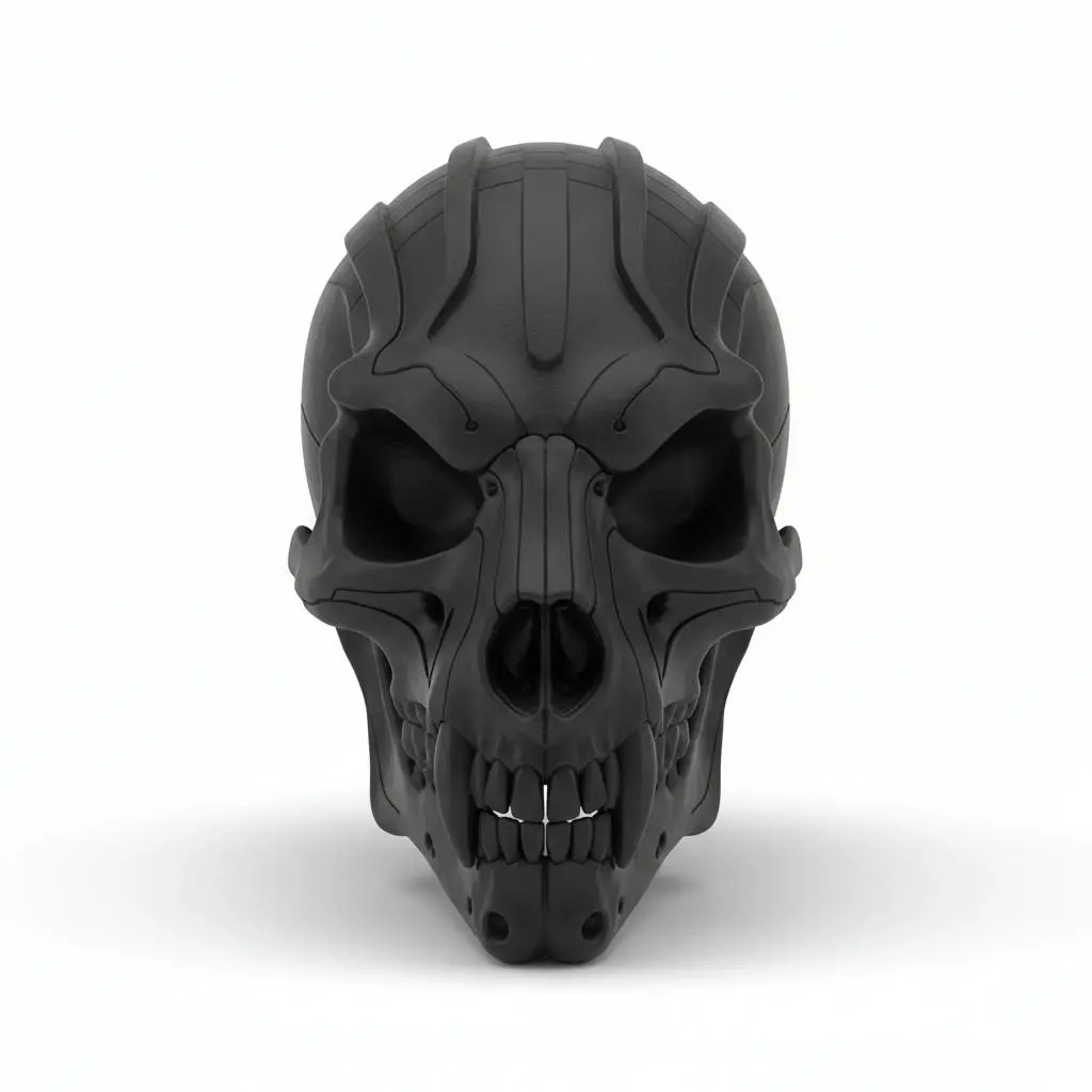 Cyber Reaper Skull Mask – Futuristic Gothic Wall Art