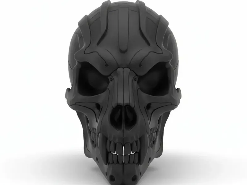 Cyber Reaper Skull Mask – Futuristic Gothic Wall Art
