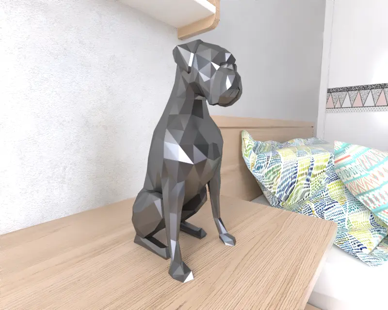 Boxer Câine Lowpoly Low poly