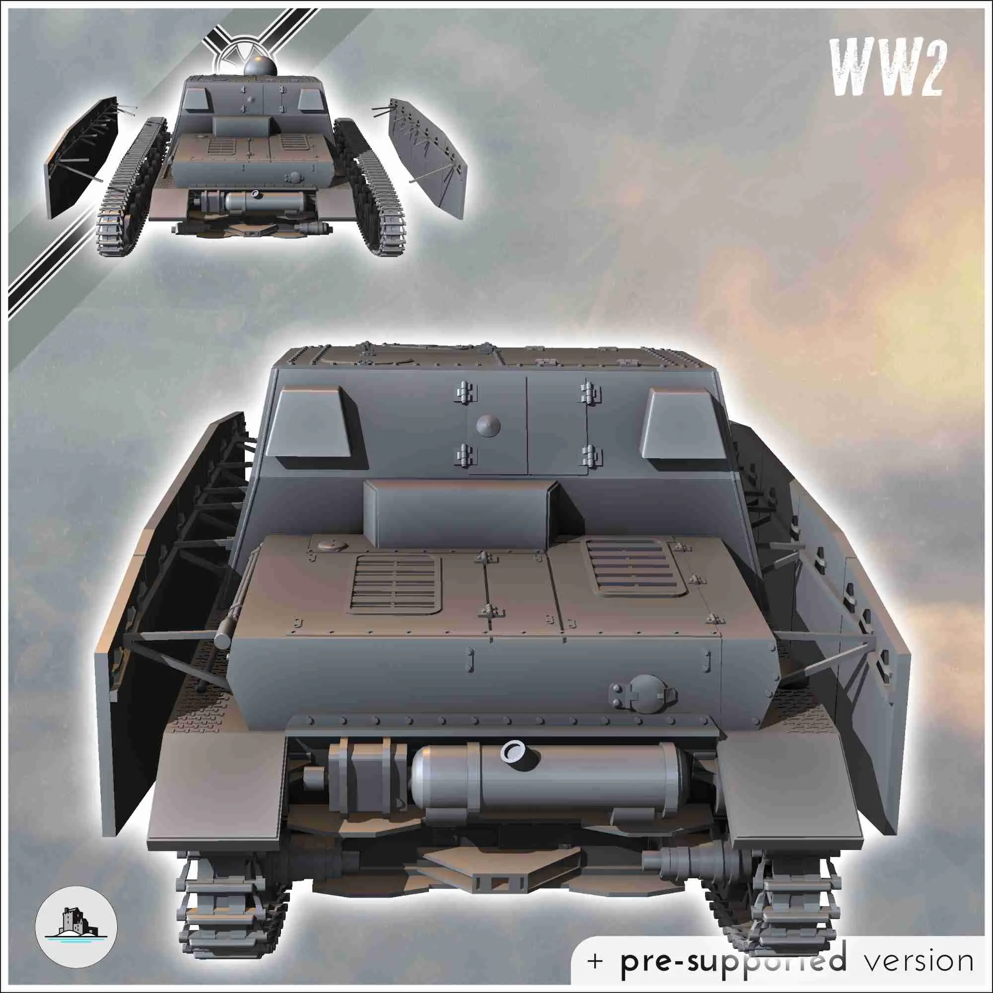 Sturmpanzer IV Stupa Brummbär infantry support gun - miniatu