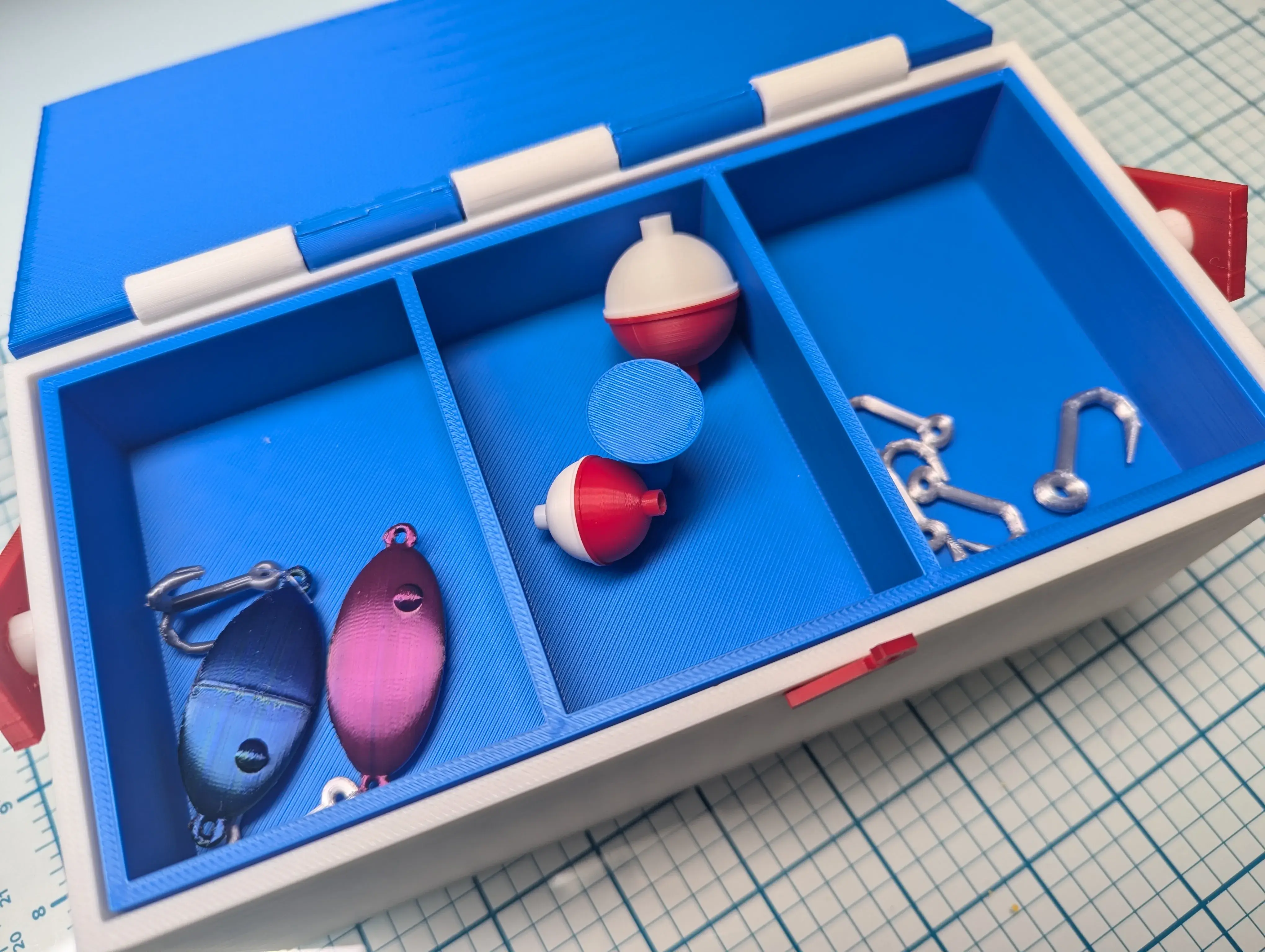 Tackle Box with Hooks, Bobber, and Lure